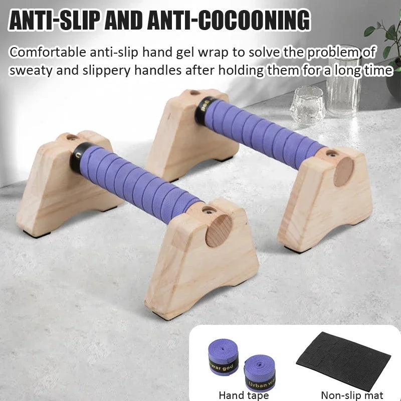 Wooden Push-Up Stand Bar