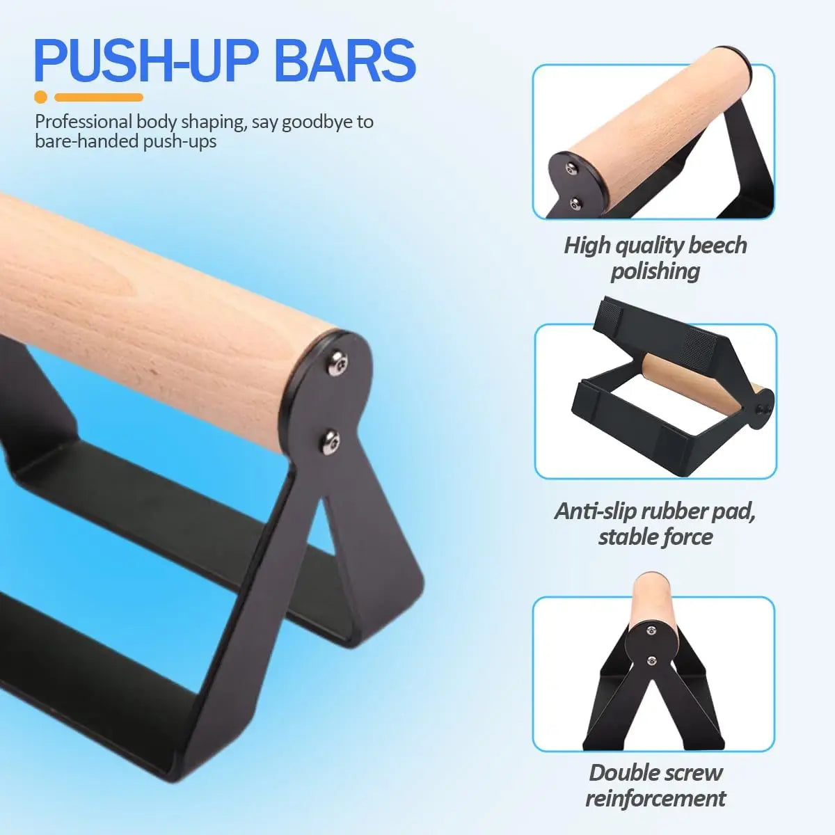 Push-Up Wooden Handle Set