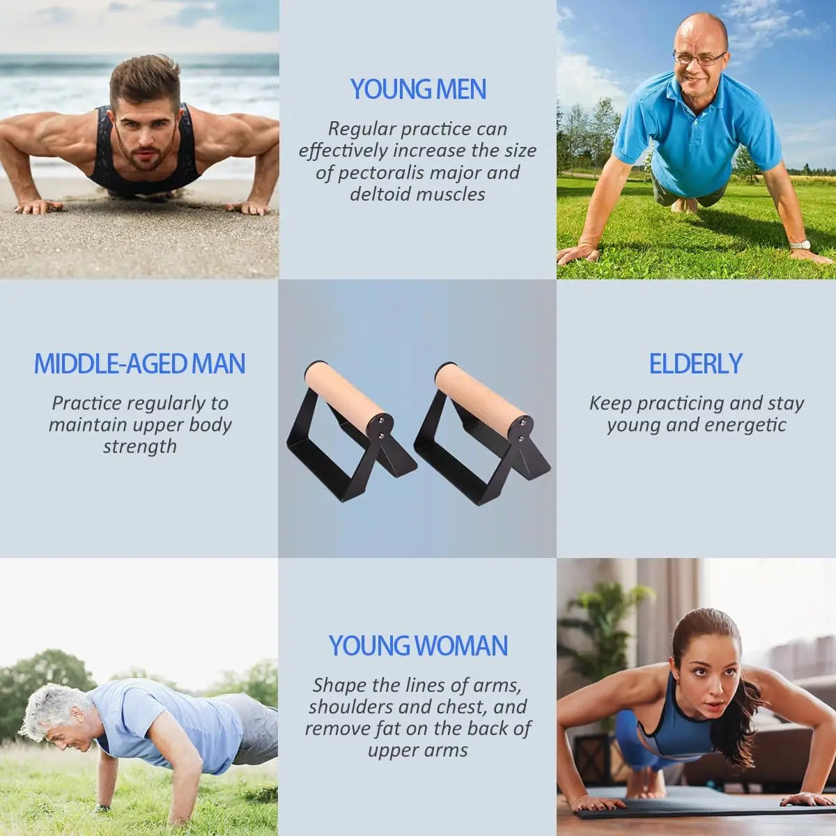 Push-Up Wooden Handle Set